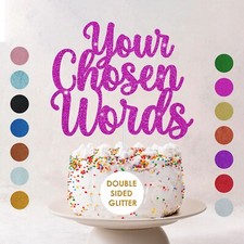 Personalised Cake Topper Happy Birthday Decoration Customised Any Word Age Name