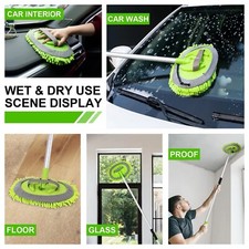 Carwash Brush Kit Mop Sponge With Long Handle Chenille Microfiber Car Cleaning