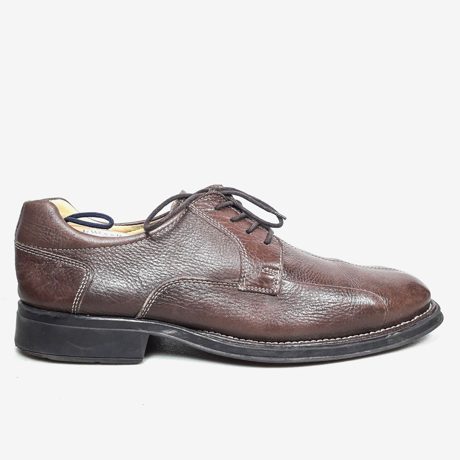 SAOLA Belvedere Bay Bridge da uomo marrone pelle ciottolata punta spaccata Oxford taglia 10 5D