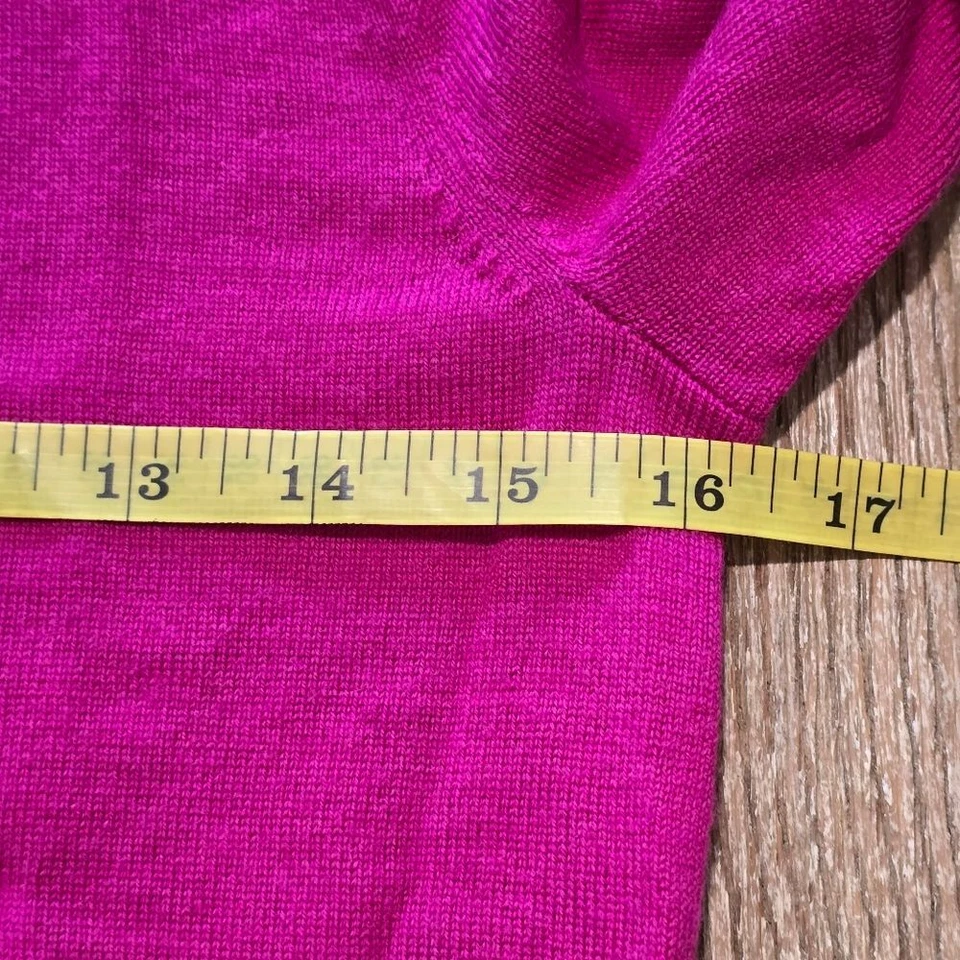Boden Merino Lana Volantes Suave Tejido Camiseta Suéter Magenta talla 6 Negocios Foto 2 de 4