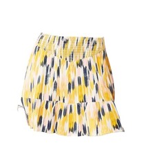 Junior's Girls Multicolor Smocked Yoke Pleated Mini Skirt Size Small