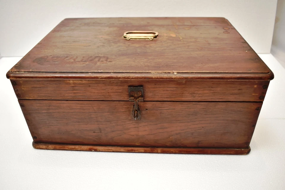 Antique Wooden Medical Apothecary Box with Glass Bottles & Instruments India Old - Image 3 of 4