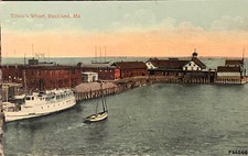 Tilsons Wharf Rockland Maine Postcard Antique 1910s Divided Back Unposted ME
