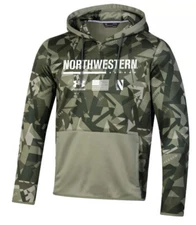 Under Armour Men’s Northwestern Football Camo Freedom Hoodie Sweatshirt Large L