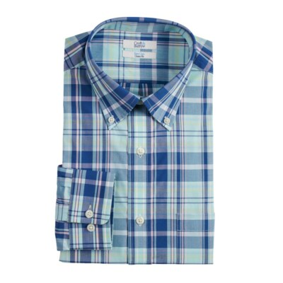 Men/'s Croft /& Barrow Classic-Fit Easy Care Button Down Collar Dress White Shirt