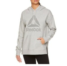 Reebok Women's Elite Cozy Fleece Hoodie with cowl neck Grey Heather XL