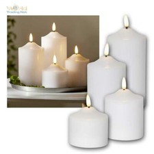 LED Stumpenkerzen "3D FLAMME" mit Timer, flackernde Echt-Wachs-Block-Kerzen
