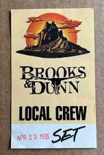 Brooks & Dunn - RARE working / crew sticky pass