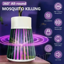 USB Rechargeable Mosquito Killer Lamp UV LED Light Trap Fly Bug Insect Zapper