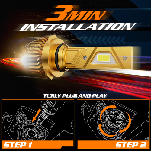 2x HB4 9006 6500K LED Headlight Bulb Hi/Low Beam Fog Lighting DRL w/Cooling Fan - Picture 11 of 12
