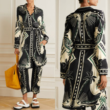 Rare Farm Rio Mystic Scarf Midi Black Shirt Dress Lenzing Wrap Size XS