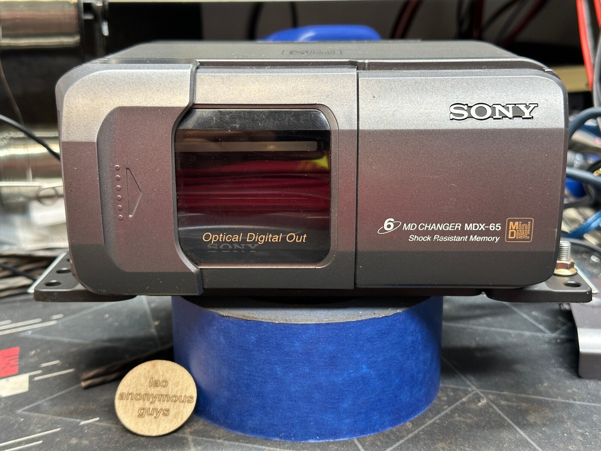 カーオーディオ T0479 SONY MINIDISC CHANGER MDX-65 SONY # MDX-65 MiniDisc 6 Changer + Cables Digital Analog Out