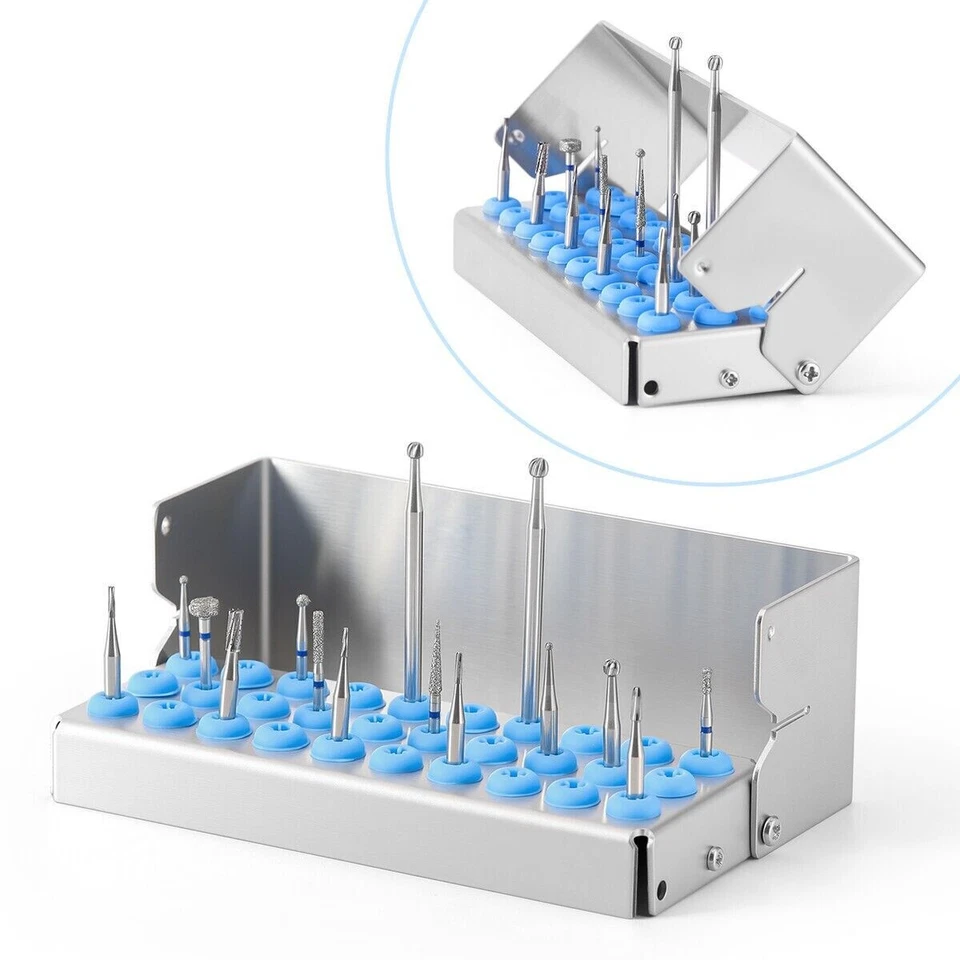 Стоматологический бор держатель блок дезинфекционная коробка нержавеющая сталь 4/6/8/10/15/24/30 отверстие - Изображение 4 из 4
