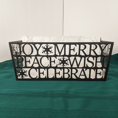 Di-cut Metal Christmas Words Box Joy Peace Celebrate Wish Merry Hope Cheer 8x15''