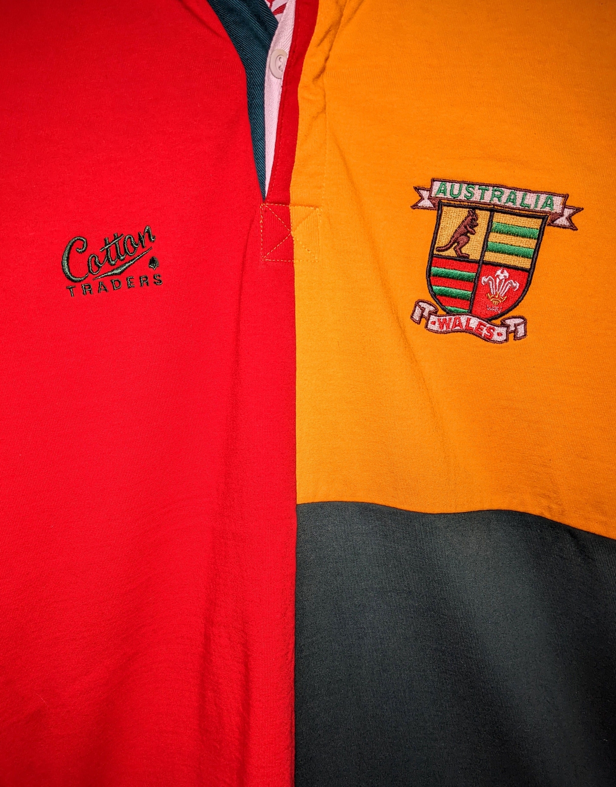 Rare Vintage Cotton Traders Wales Australia Rugby Shirt Mens Size L VGC image 5