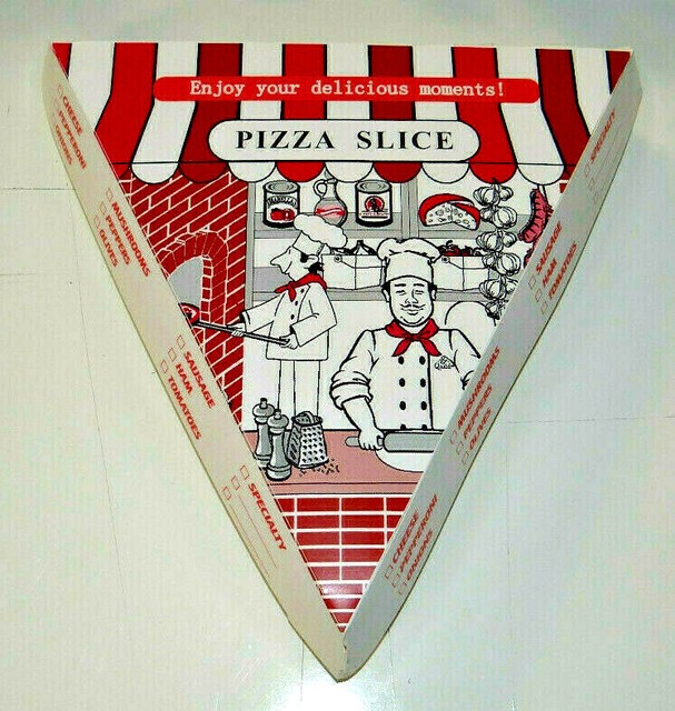 Pizza Slice Boxes Choice White Clay Coated 20/Pack Parties,Take out