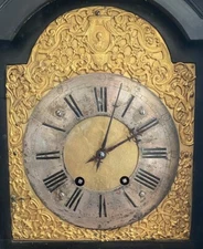 Antique French Solid Wood Gilt Desk Clock Pendulum Marked Hersent Paris 19th C