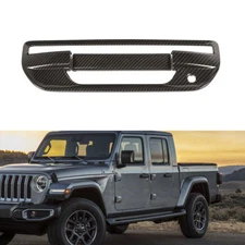 Carbon Fiber Rear Tailgate Pull Handle Cover Decor for Jeep Gladiator JT 2018+