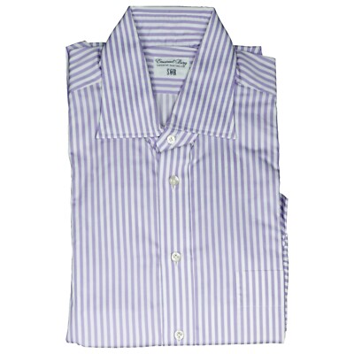 SÖR Emanuel Berg suit shirt luxury long sleeve 15 1/2 39 cm white purple striped New