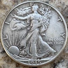 1945 Walking Liberty Half Dollar, Extra Fine + Condition, 90% Silver Coin
