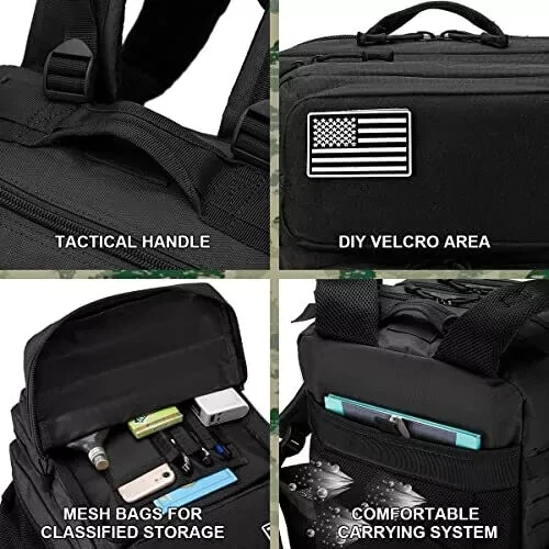 COSCOOA Tactical Military Backpack for Man, 45L Waterproof Army Black NR - Picture 11 of 14