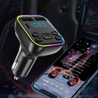 Bluetooth 5.0+ Car BT Wireless FM Transmitter Adapter Hands-Free