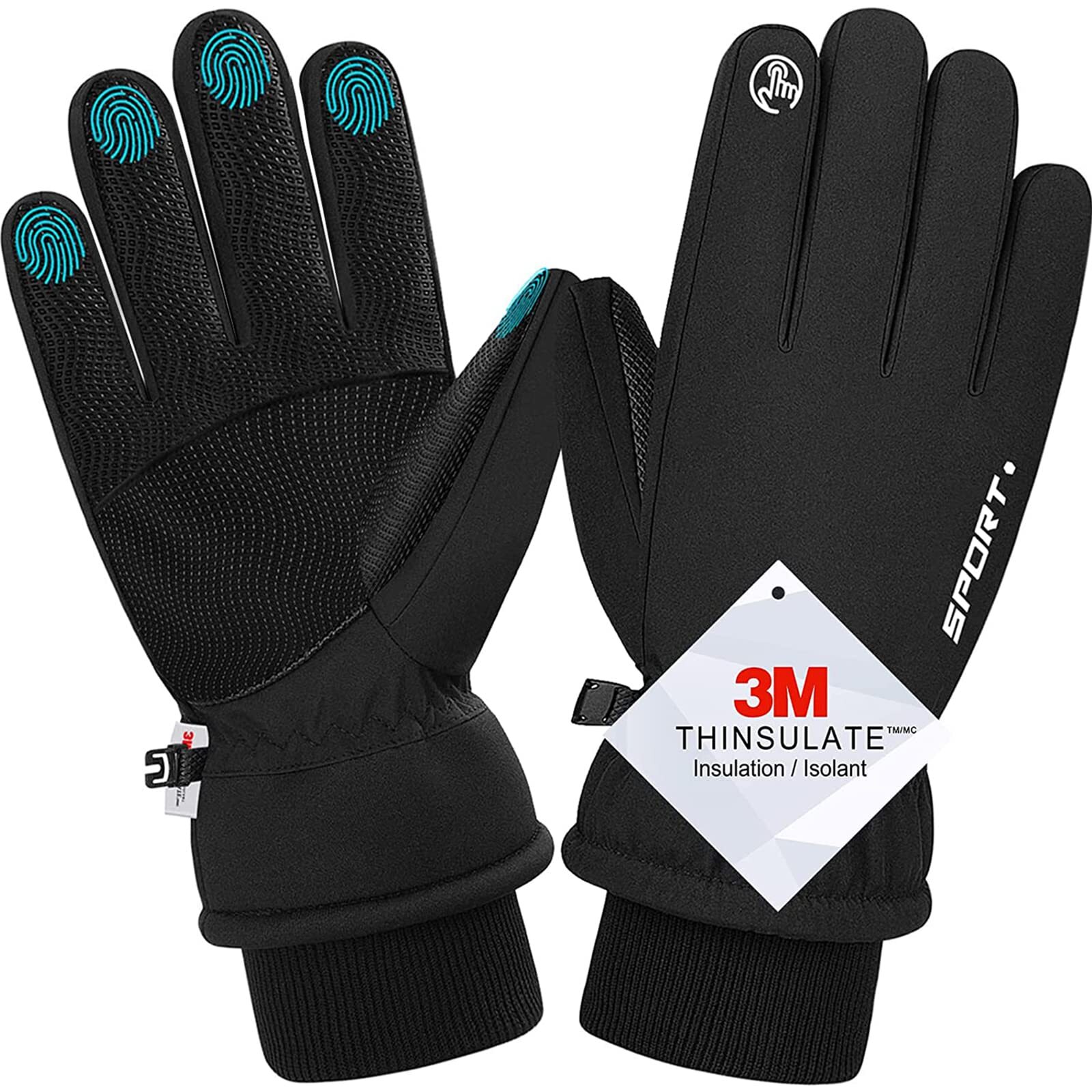 Winter Gloves Touchscreen Gloves Cold Weather Windproof Gloves Warm Thermal G...-image