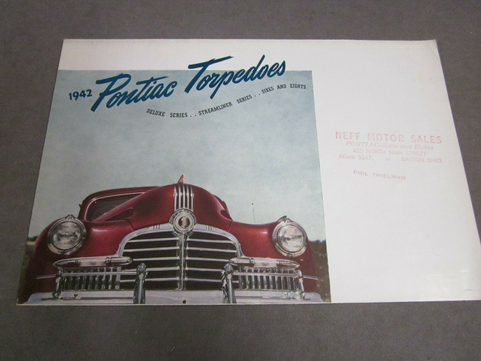 Automobile Dealer Sales Brochure   Pontiac   Torpedoes   1942