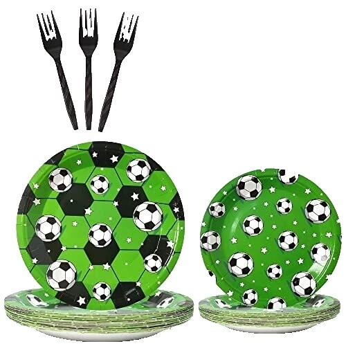 Black Football Party Plates