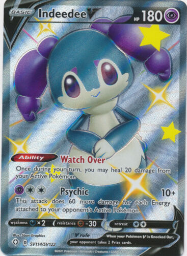 Indeedee V (Shiny) - SV114/SV122 Shining Fates NM Pokemon TCG