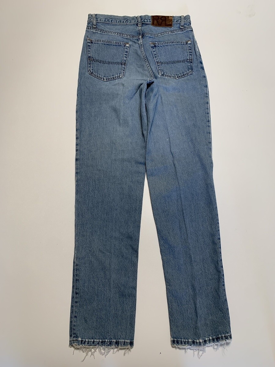Vintage Ralph Lauren Double RL RRL Light Wash Denim Blue Jeans Mens Size 30  x 34