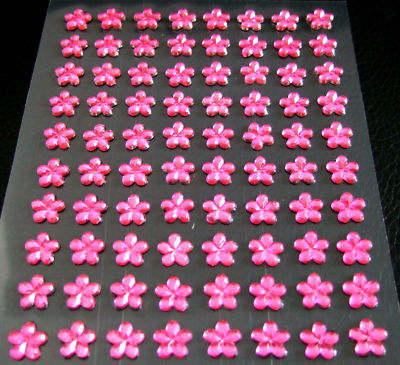 selbstklebende Schmucksteine/Glitzersteine Blumen 8 x 8 mm (verschiedene Farben)