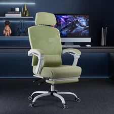Gaming Chair with Footrest, Ergonomic Office Chair, Headrest and Lumbar Pillow
