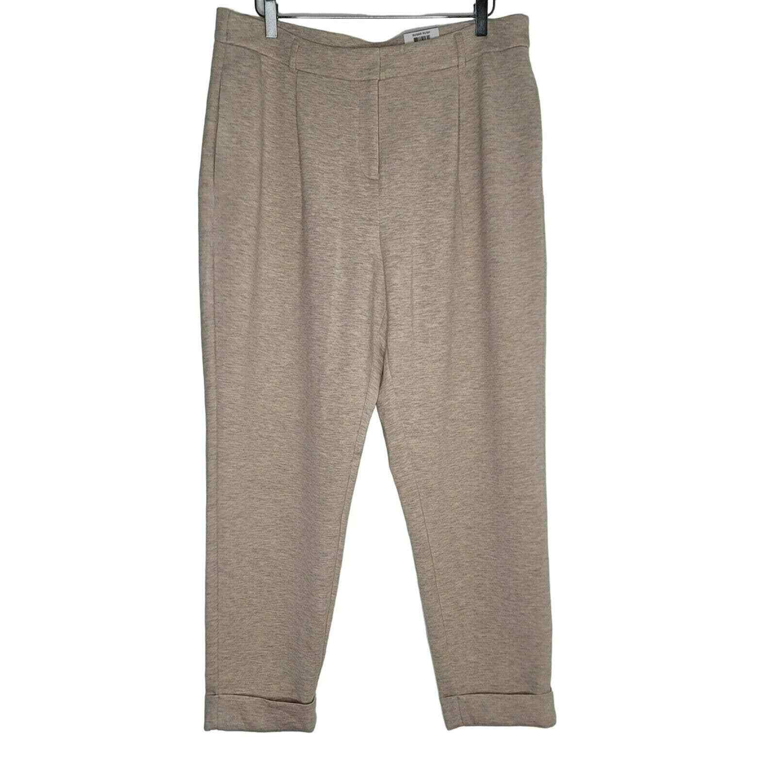 Alfani Joggers Size XL Beige Casual Pants Cuffed Knit Trouser-image