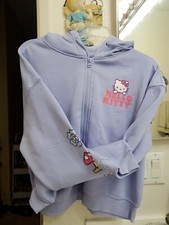 Hybrid Apparel, Hello Kitty And Friends L, Lavender Zip-up Hoodie, Size Medium