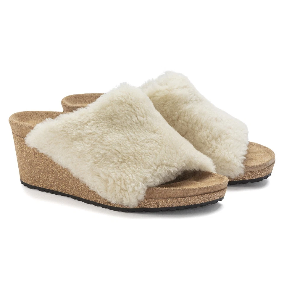 Birkenstock Papillio Namica Teddy Shearling Eggshell Sandals US6 EU37 1023713 - Image 4 of 4