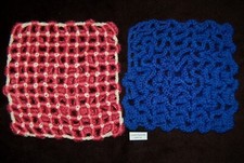 VINTAGE Handmade Crochet Coasters Placemats Set of 2 Lot 118 Wonderful Folk Art
