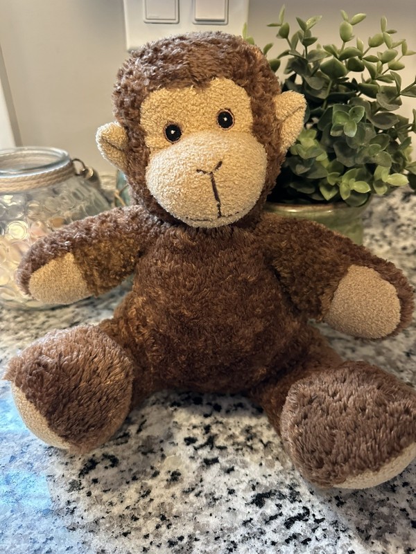 First and Main George Monkey Stuffed Animal Brown Tan Bean Bag Plush 13"