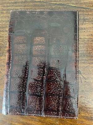 Vintage Krokodilleder Geldbörse mit acht Teilungen plus Fotoetui