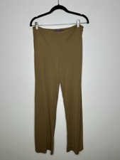 Ralph Lauren Collection Purple Label Tan Camel Wide Silk Leg Pants SZ 8