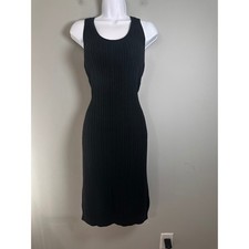 Banana Republic Black Crochet Midi Sweater Dress Sleeveless Scoop Neck S 888761