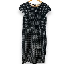 Diane Von Furstenberg (DVF) Hadlie Dress Bromley Dot Black Size 10 Cap Sleeve