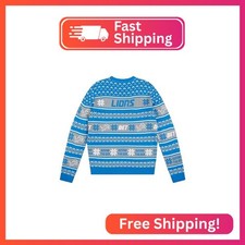FOCO Detroit Lions NFL Big Logo Ugly Sweater - Large
