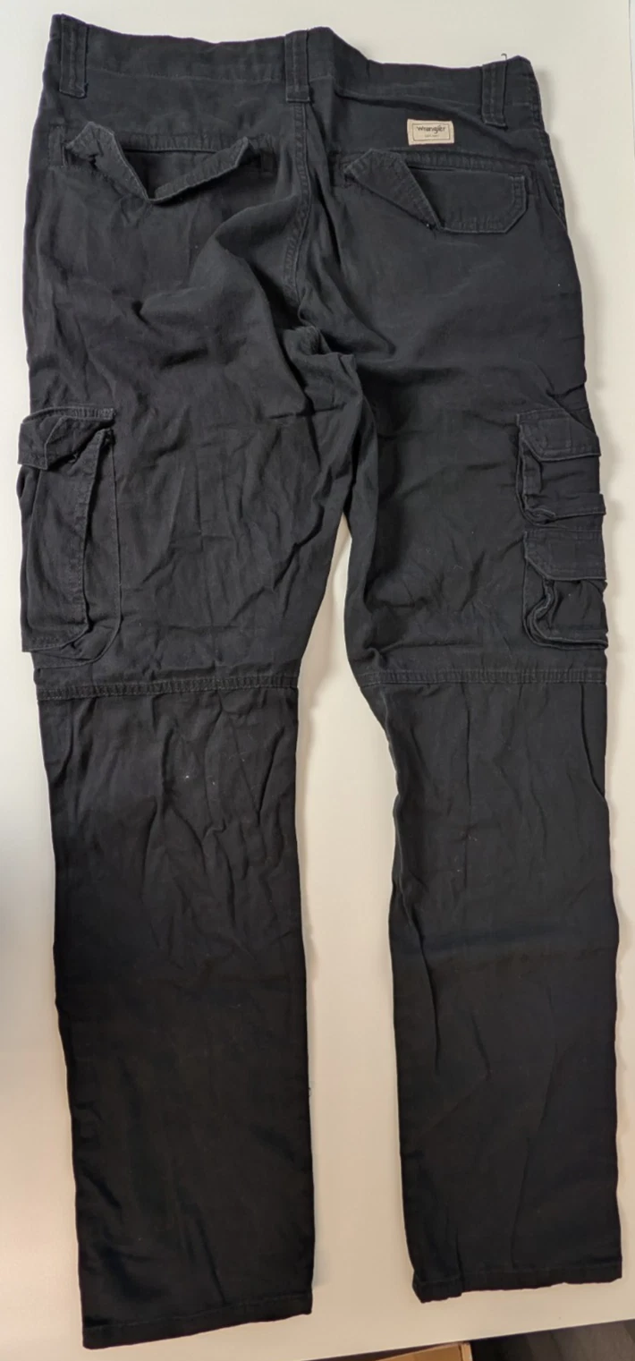 Wrangler Trousers W32 L32 Black Regular Tapered Utility Workwear Skater Mens