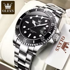 OLEVS Diseño Caballeros Hombre Reloj Pulsera Tendencia Luminoso Acero Cuarzo Impermeable 5885BK