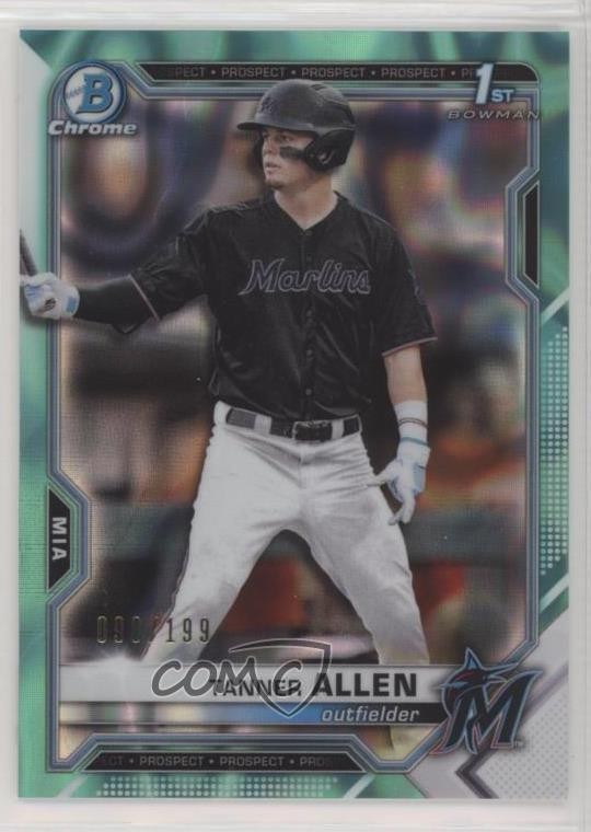 2021 Bowman Draft Chrome Aqua Lava Refractor 90/199 Tanner Allen #BDC-165 0z8y