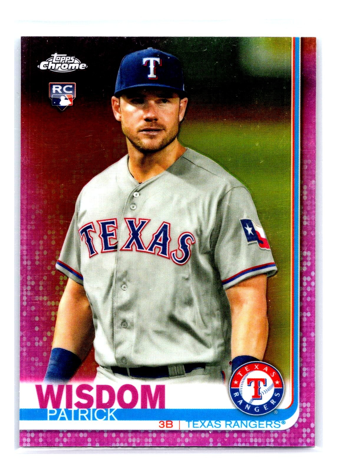 Patrick Wisdom 2019 Topps Chrome Pink Refractor #146 Texas Rangers Rookie