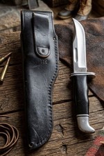 Buck 119 Fixed Blade Knife w/ Original Leather Sheath USA