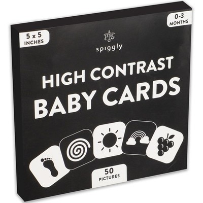 High Contrast Baby Visual Stimulation Cards - 50 Pictures for Newborn Activit...