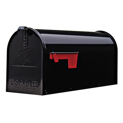 Elite Large, Steel, Post Mount Mailbox, Black, E1600BAM